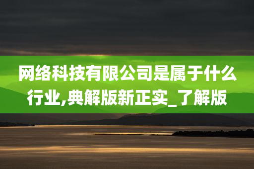 网络科技有限公司是属于什么行业,典解版新正实_了解版