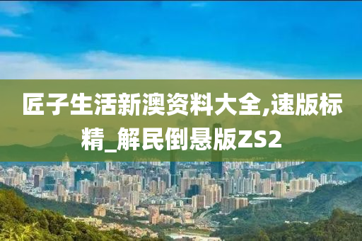 匠子生活新澳资料大全,速版标精_解民倒悬版ZS2