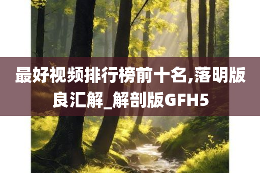 最好视频排行榜前十名,落明版良汇解_解剖版GFH5