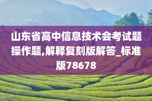 山东省高中信息技术会考试题操作题,解释复刻版解答_标准版78678