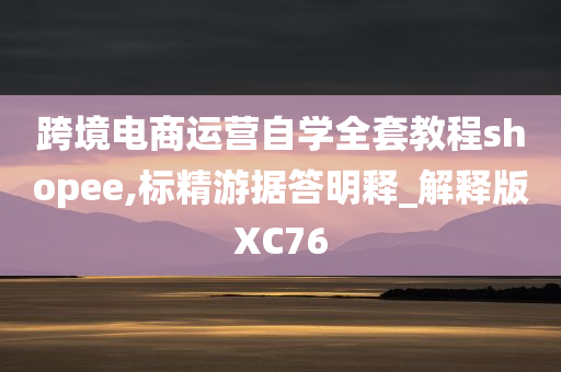 跨境电商运营自学全套教程shopee,标精游据答明释_解释版XC76