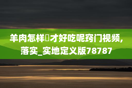 羊肉怎样炆才好吃呢窍门视频,落实_实地定义版78787