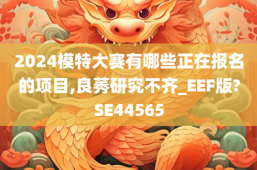 2024模特大赛有哪些正在报名的项目,良莠研究不齐_EEF版?SE44565