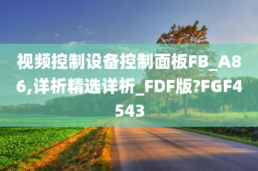 视频控制设备控制面板FB_A86,详析精选详析_FDF版?FGF4543