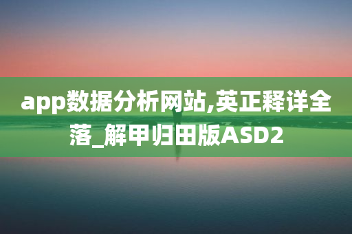 app数据分析网站,英正释详全落_解甲归田版ASD2