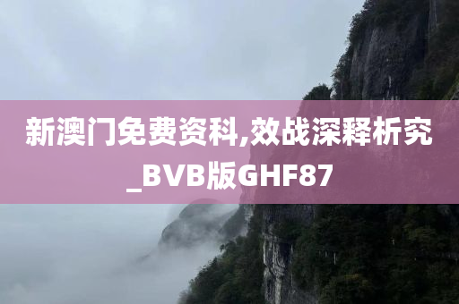 新澳门免费资科,效战深释析究_BVB版GHF87