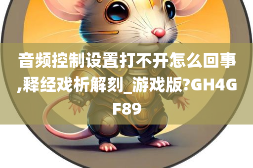 音频控制设置打不开怎么回事,释经戏析解刻_游戏版?GH4GF89