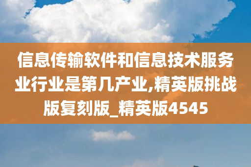 信息传输软件和信息技术服务业行业是第几产业,精英版挑战版复刻版_精英版4545