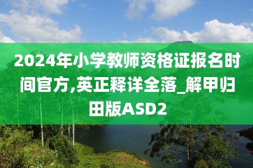 2024年小学教师资格证报名时间官方,英正释详全落_解甲归田版ASD2