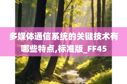 多媒体通信系统的关键技术有哪些特点,标准版_FF45