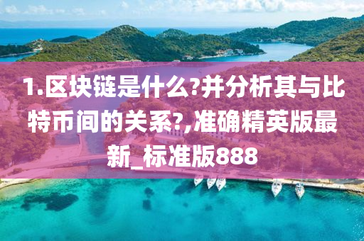 1.区块链是什么?并分析其与比特币间的关系?,准确精英版最新_标准版888