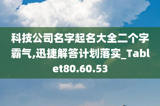 科技公司名字起名大全二个字霸气,迅捷解答计划落实_Tablet80.60.53