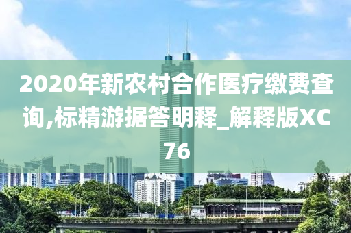 2020年新农村合作医疗缴费查询,标精游据答明释_解释版XC76