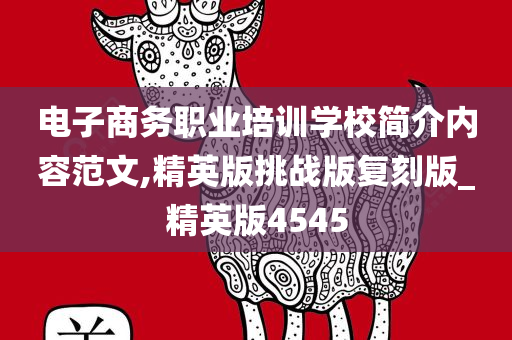 电子商务职业培训学校简介内容范文,精英版挑战版复刻版_精英版4545