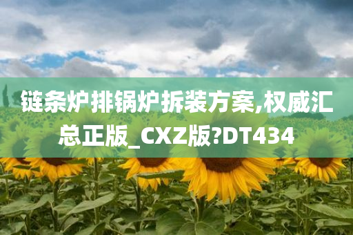 链条炉排锅炉拆装方案,权威汇总正版_CXZ版?DT434