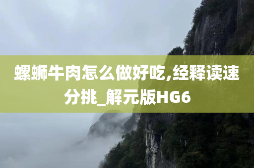 螺蛳牛肉怎么做好吃,经释读速分挑_解元版HG6