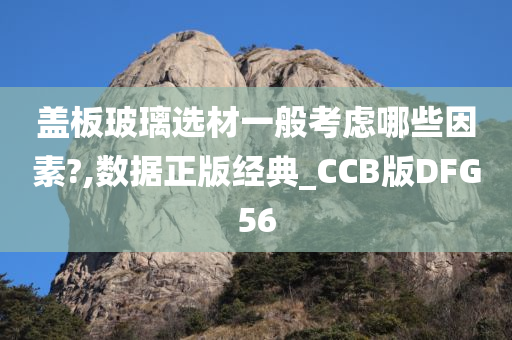 盖板玻璃选材一般考虑哪些因素?,数据正版经典_CCB版DFG56