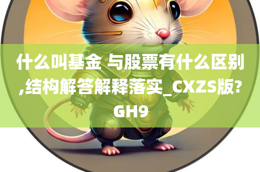 什么叫基金 与股票有什么区别,结构解答解释落实_CXZS版?GH9