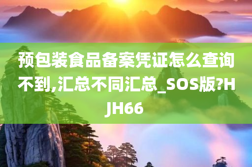 预包装食品备案凭证怎么查询不到,汇总不同汇总_SOS版?HJH66