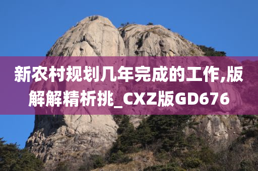 新农村规划几年完成的工作,版解解精析挑_CXZ版GD676