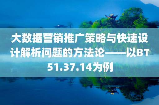 大数据营销推广策略与快速设计解析问题的方法论——以BT51.37.14为例