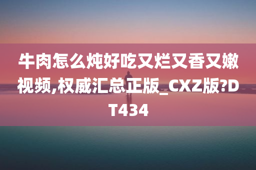 牛肉怎么炖好吃又烂又香又嫩视频,权威汇总正版_CXZ版?DT434