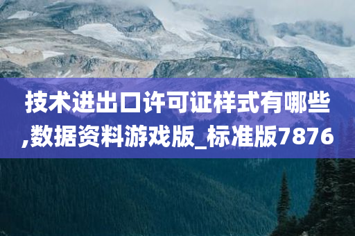 技术进出口许可证样式有哪些,数据资料游戏版_标准版7876