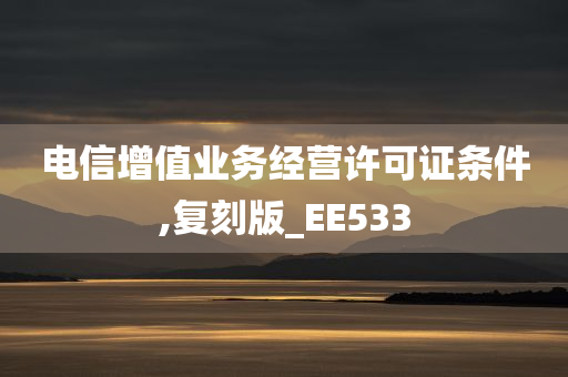 电信增值业务经营许可证条件,复刻版_EE533