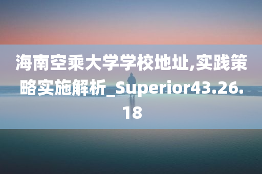 海南空乘大学学校地址,实践策略实施解析_Superior43.26.18