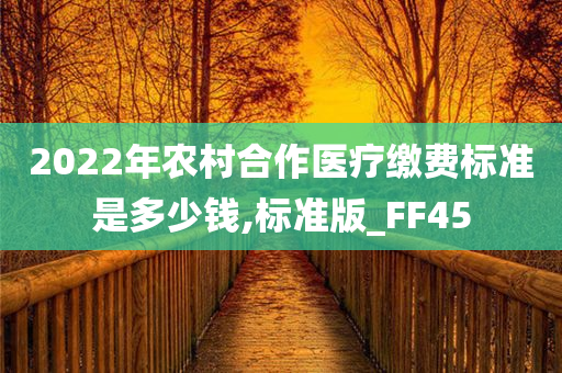 2022年农村合作医疗缴费标准是多少钱,标准版_FF45