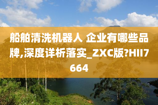 船舶清洗机器人 企业有哪些品牌,深度详析落实_ZXC版?HII7664