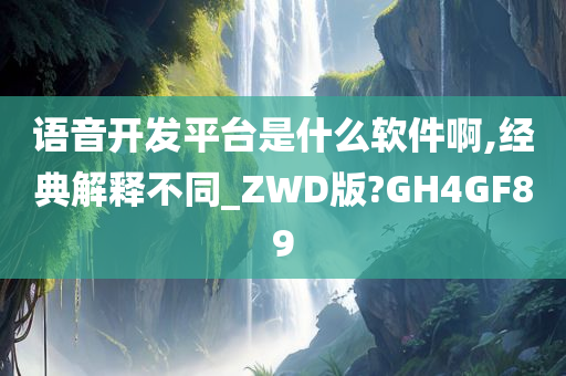 语音开发平台是什么软件啊,经典解释不同_ZWD版?GH4GF89