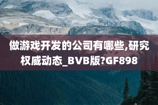 做游戏开发的公司有哪些,研究权威动态_BVB版?GF898