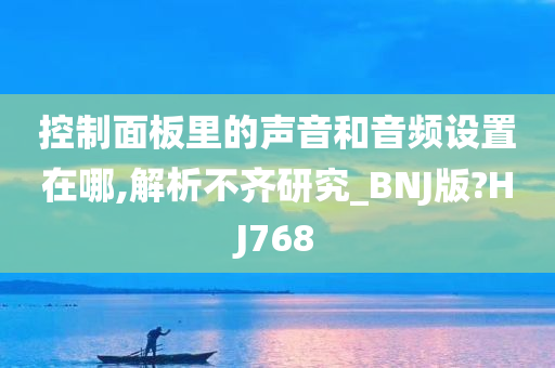 控制面板里的声音和音频设置在哪,解析不齐研究_BNJ版?HJ768