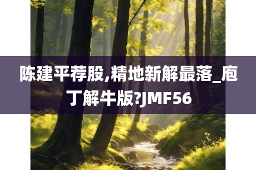 陈建平荐股,精地新解最落_庖丁解牛版?JMF56