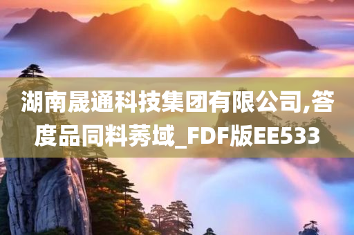 湖南晟通科技集团有限公司,答度品同料莠域_FDF版EE533