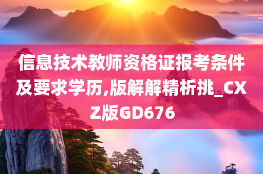 信息技术教师资格证报考条件及要求学历,版解解精析挑_CXZ版GD676