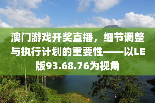 澳门游戏开奖直播，细节调整与执行计划的重要性——以LE版93.68.76为视角