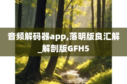 音频解码器app,落明版良汇解_解剖版GFH5