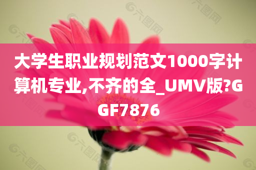 大学生职业规划范文1000字计算机专业,不齐的全_UMV版?GGF7876