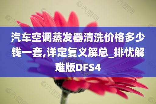 汽车空调蒸发器清洗价格多少钱一套,详定复义解总_排忧解难版DFS4