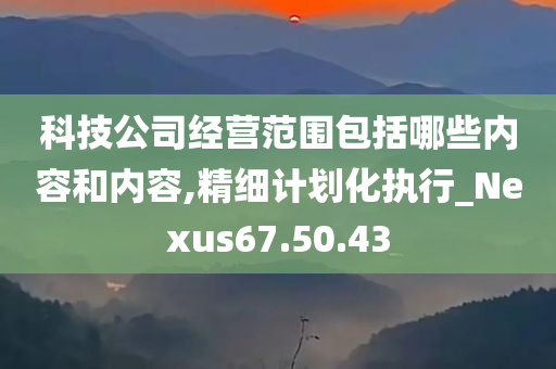 科技公司经营范围包括哪些内容和内容,精细计划化执行_Nexus67.50.43