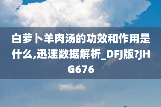 白萝卜羊肉汤的功效和作用是什么,迅速数据解析_DFJ版?JHG676