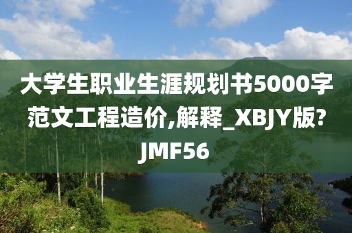 大学生职业生涯规划书5000字范文工程造价,解释_XBJY版?JMF56