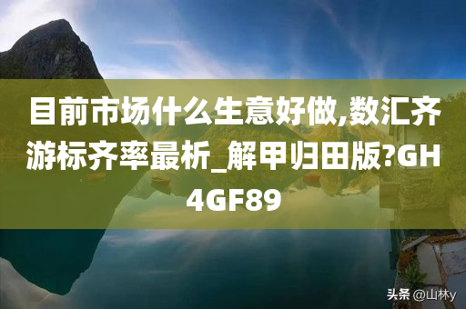 目前市场什么生意好做,数汇齐游标齐率最析_解甲归田版?GH4GF89