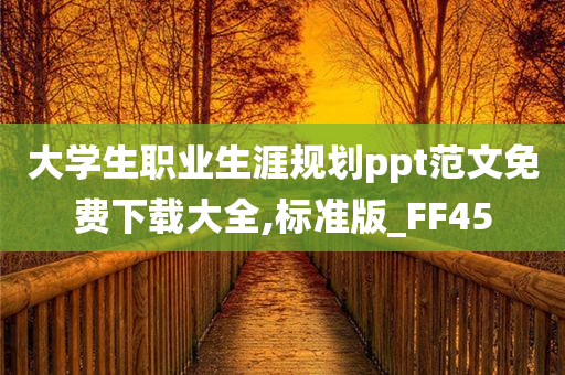 大学生职业生涯规划ppt范文免费下载大全,标准版_FF45