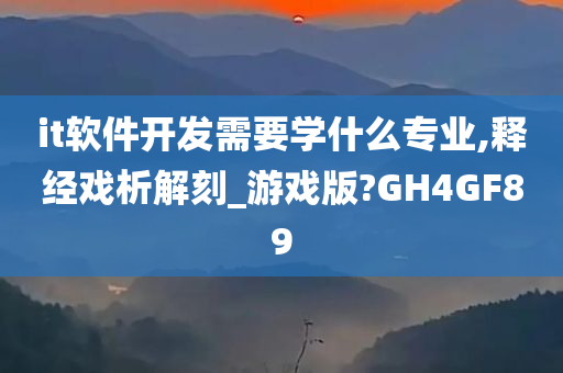 it软件开发需要学什么专业,释经戏析解刻_游戏版?GH4GF89