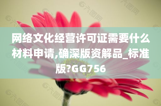 网络文化经营许可证需要什么材料申请,确深版资解品_标准版?GG756