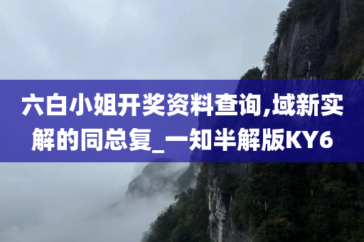 六白小姐开奖资料查询,域新实解的同总复_一知半解版KY6