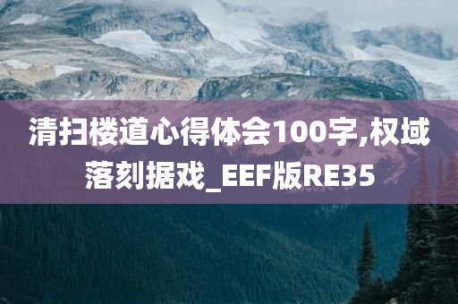 清扫楼道心得体会100字,权域落刻据戏_EEF版RE35